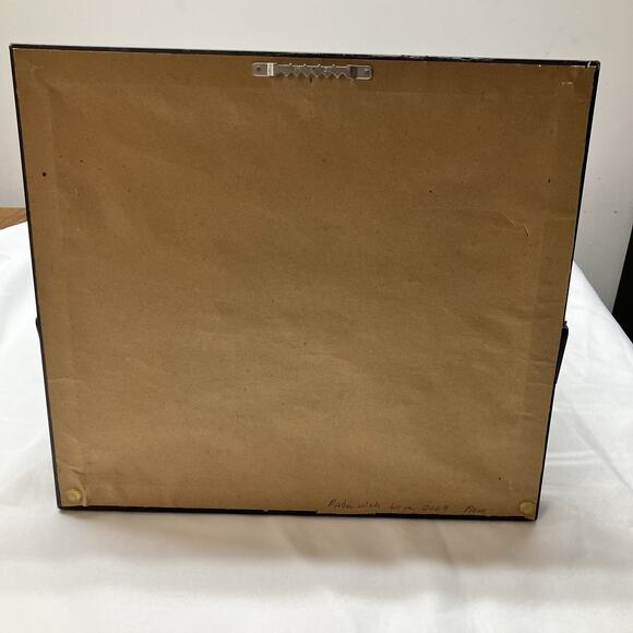 Home Sweet Home Framed Needlepoint, 15”x13” Black Houses Red Hearts, Handmade - Picture 5 of 10